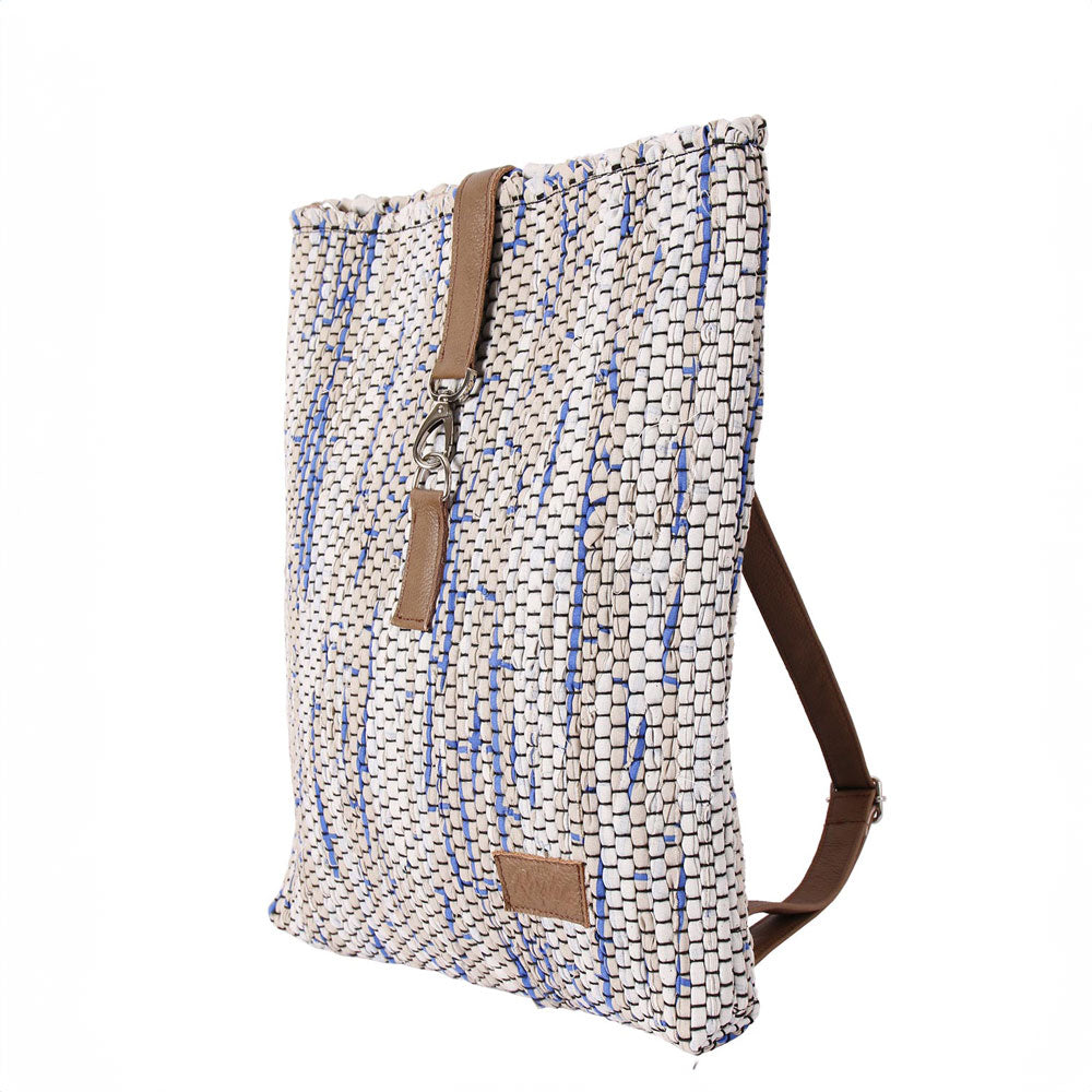 New Rustic バックパック ベージュ×ブルー