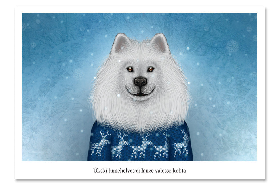 LUCKY LAIKA ポストカード "No snowflake ever falls in the wrong place"